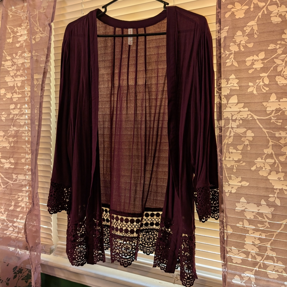 Xhilaration Purple Plum Kimono Open Duster